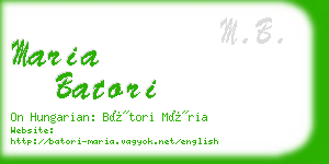 maria batori business card